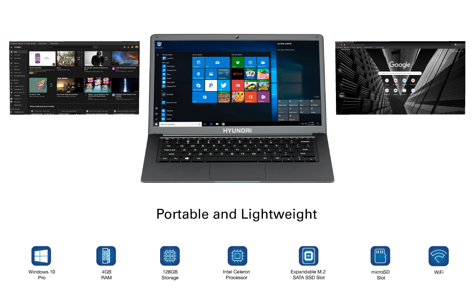 hyundai, laptop, notebook, 14 inch, windows, portable, school, work