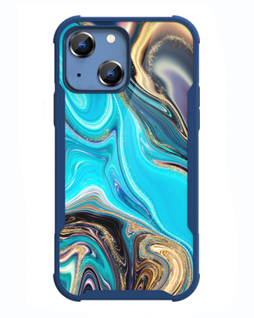 marble iphone 13 case blue